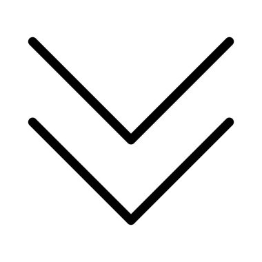 Çift aşağı beyaz arka plan üzerinde izole ok