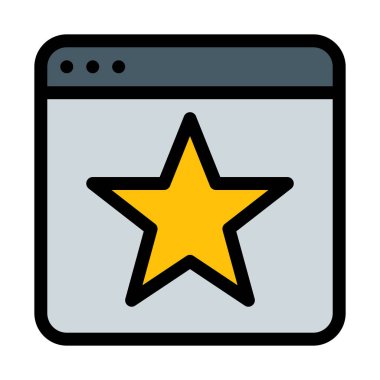 Beyaz arka plan üzerinde yıldız eklediğiniz veya favori web sitesi vektör çizim
