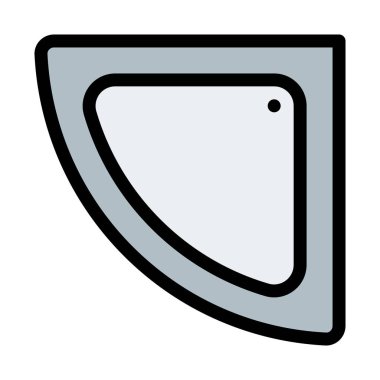 Köşe küvet vektör çizim beyaz arka plan üzerinde