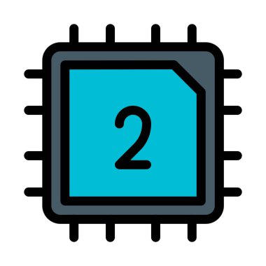 İki Bit bilgisayar basit vektör çizim