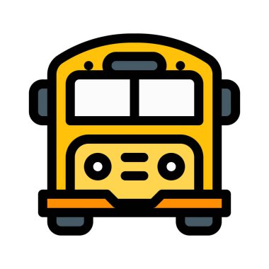 Okul otobüsü servisi, vektör çizim