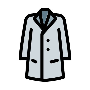 Beyaz arka plan üzerinde uzun resmi ceket vektör çizim