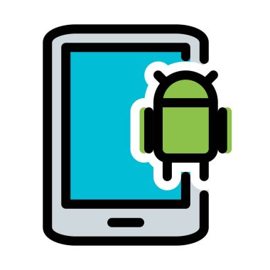 İnce Android Tablet basit vektör çizim