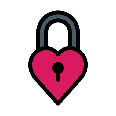 Kalp şekli asma kilit vektör çizim