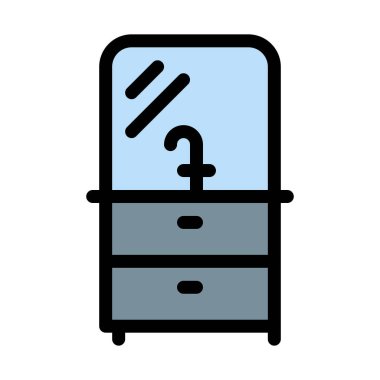 Tuvalet kabini musluk vektör çizim 