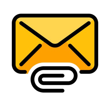 E-posta ve mesaj eki vektör çizim beyaz arka plan üzerinde