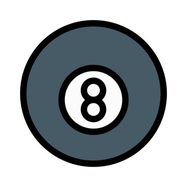 8 top oyunu vektör çizim beyaz arka plan üzerinde