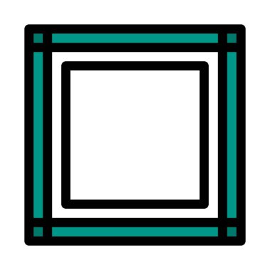 Tasarımcı quare çerçevesi basit vektör simgesi