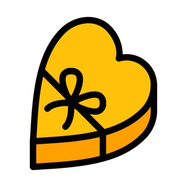 Beyaz arka plan üzerinde kalp çikolata kutusu vektör çizim