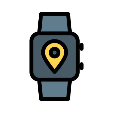 SmartWatch konum yardım, basit soyut vektör çizim 