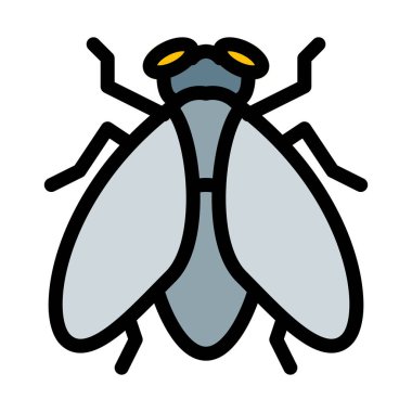 Beyaz arka plan üzerinde ev sinek veya hata vektör çizim