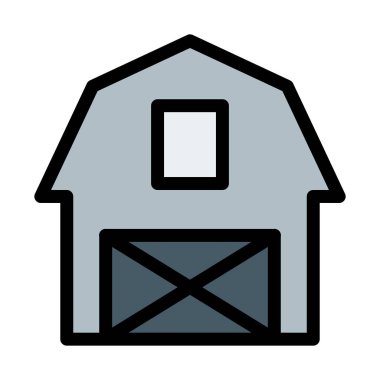 Sığır barınak ahır beyaz arka plan üzerinde izole