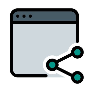Paylaşım web sayfası Online, basit soyut vektör çizim 