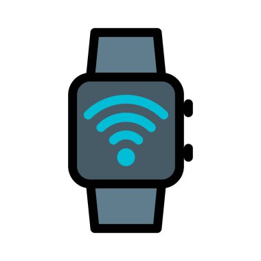 SmartWatch Wifi ağ beyaz arka plan üzerinde izole