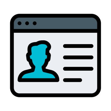 Sosyal medya profil, vektör çizim