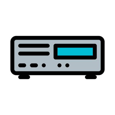 Masaüstü bilgisayar kasasının basit vektör çizim