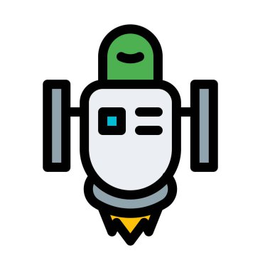 Robot fırlatma, basit soyut vektör çizim 
