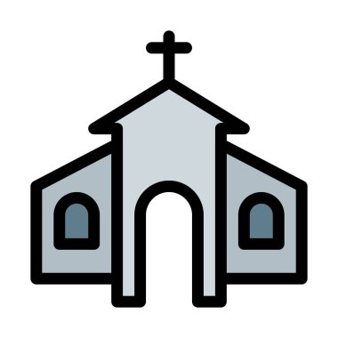 Beyaz arka plan üzerinde izole yerel kilise açık