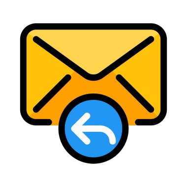 Yanıt posta düğmesi basit vektör çizim