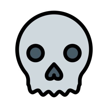 Kafatası ya da korkutucu beyaz arka plan üzerinde izole Smiley