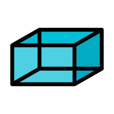 Küboid şekil kutusunu, basit simgesi