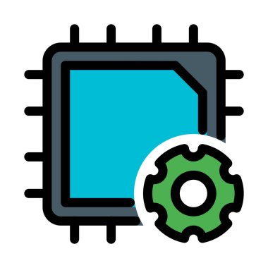 Bilgisayar donanım ayarı basit vektör çizim