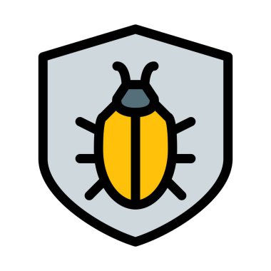 Anti virüs koruması beyaz arka plan üzerinde illüstrasyon vektör