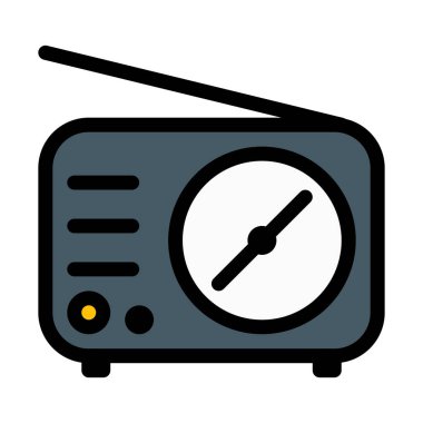 Eski teknoloji radyo, basit soyut vektör çizim 