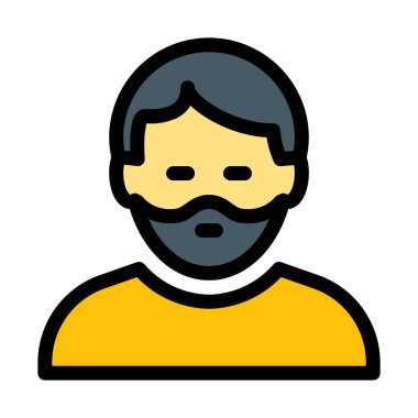 Sakallı adam profili, vektör çizim