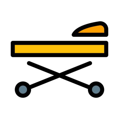 Hastane yatak beyaz arka plan üzerinde izole hizmet