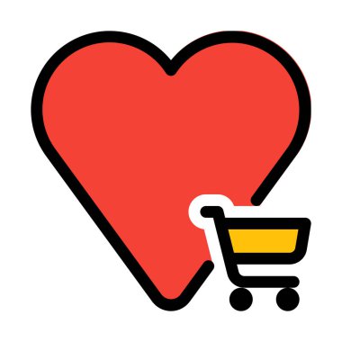 En sevdiğiniz alışveriş merkezi basit vektör çizim