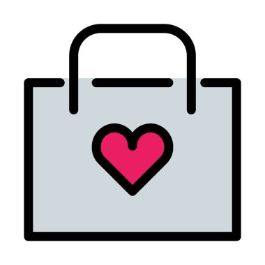 En sevdiğim el çantası basit vektör çizim