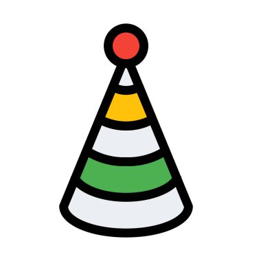 Tasarımcı Doğum günü şapkası basit vektör çizim