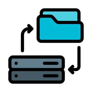 Sunucu klasör eşitleme, basit soyut vektör çizim 