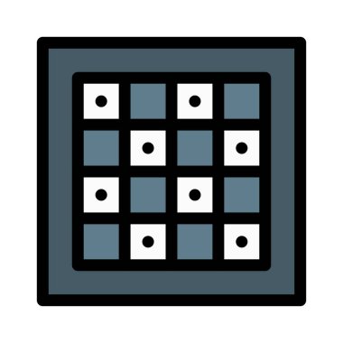 Beyaz arka plan üzerinde kapalı oyun satranç tahtası vektör çizim