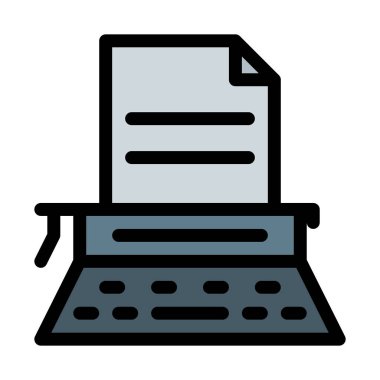 Daktilo ile kağıt vektör çizim 