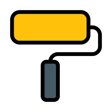 Duvar boya silindiri beyaz arka plan üzerinde izole