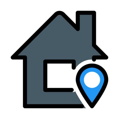 Ev harita üzerinde beyaz arka plan izole konum