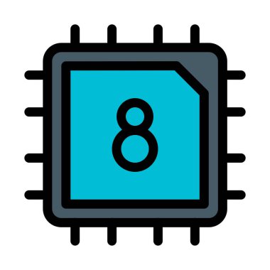 Sekiz Bit bilgisayar basit vektör çizim