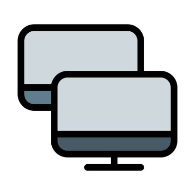 Bilgisayar ağ vektör çizim beyaz arka plan üzerinde paylaşmak