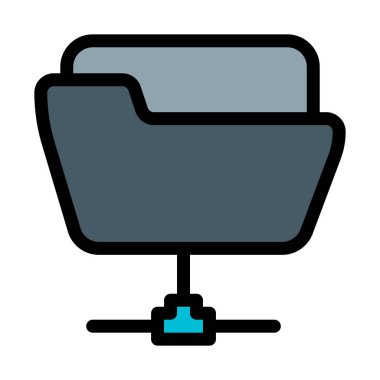 Paylaşılan klasör bağlı vektör çizim beyaz arka plan üzerinde