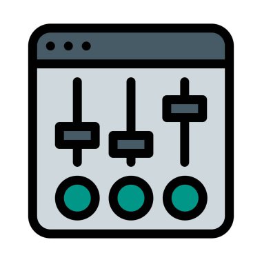 Beyaz arka plan üzerinde Web ekolayzır ve mikser vektör çizim