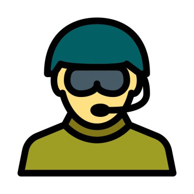 Ordu asker profil, vektör çizim