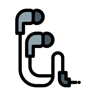 Kablolu ses kulaklık basit vektör çizim