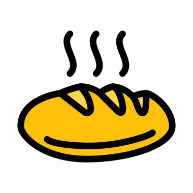 Sıcak baget ekmek, vektör çizim