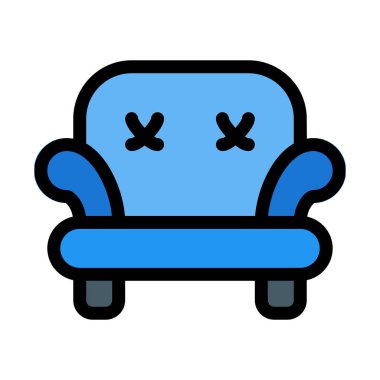 Tek koltuk kanepe, basit soyut vektör çizim 