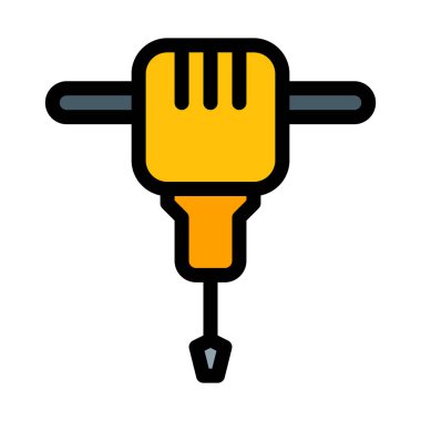 Jack çekiç yol yapımı beyaz arka plan üzerinde izole