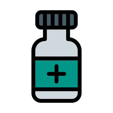 Tıp şişe mühürlü vektör çizim