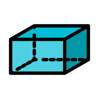 İzometrik Cuboid şekli, basit simgesi