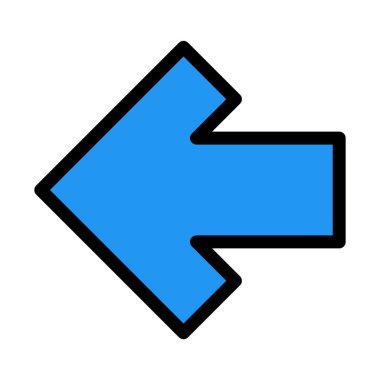 Geri ok beyaz arka plan üzerinde izole işareti